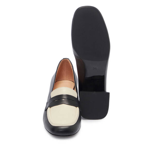 Siyah Deri Kadın Topuklu Ayakkabı - K25I1AY67809-A23 - 4