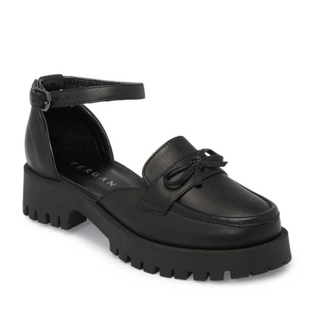 Siyah Hakiki Deri Kadın Topuklu Ayakkabı - K25I1AY67824-A23 - 2