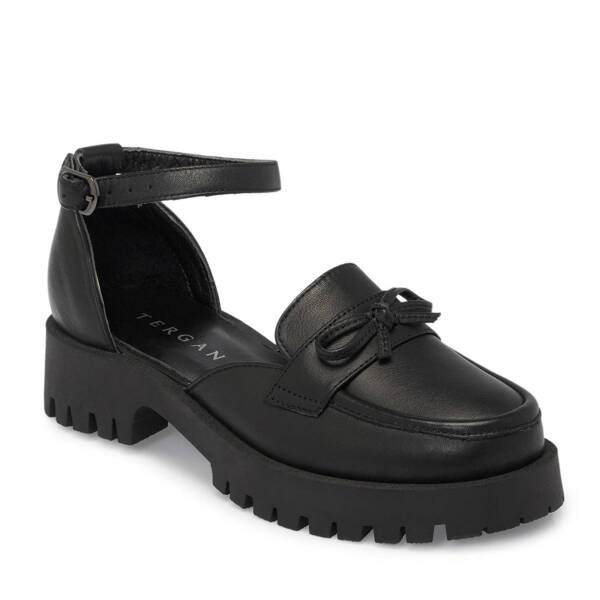 Siyah Hakiki Deri Kadın Topuklu Ayakkabı - K25I1AY67824-A23 - 2