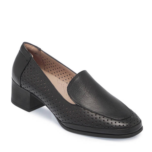 Siyah Hakiki Deri Kadın Topuklu Ayakkabı - K25I1AY67833-A23 - 2