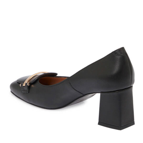 Siyah Deri Kadın Topuklu Ayakkabı - K25S1AY68124-A23 - 2