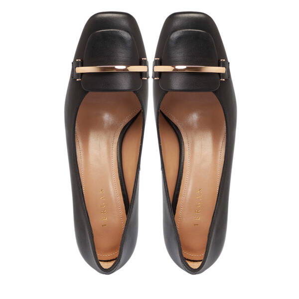 Siyah Deri Kadın Topuklu Ayakkabı - K25S1AY68124-A23 - 5