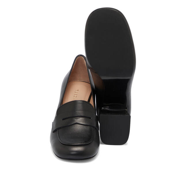 Siyah Deri Kadın Topuklu Ayakkabı - K25S1AY68129-A23 - 4