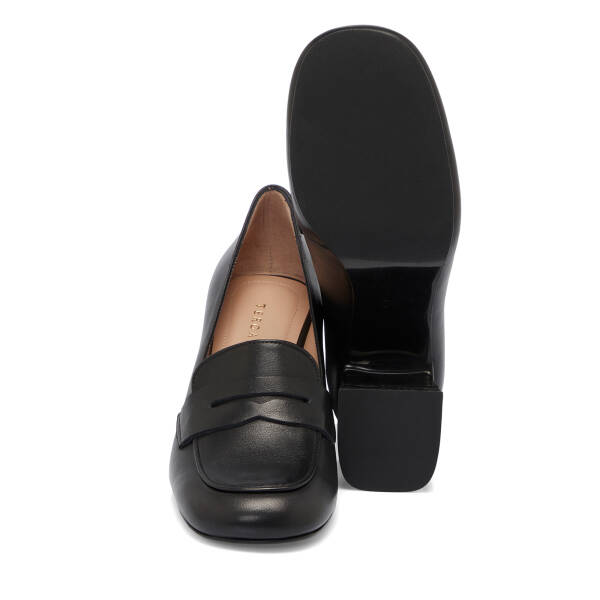 Siyah Deri Kadın Topuklu Ayakkabı - K25S1AY68129-A23 - 4