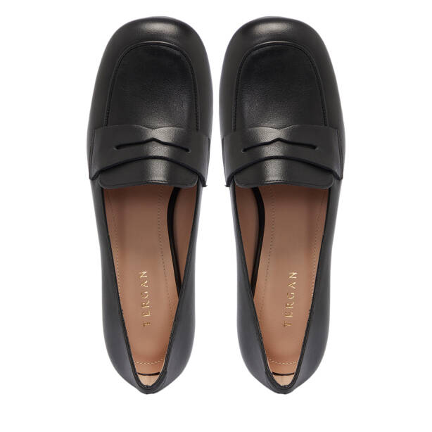 Siyah Deri Kadın Topuklu Ayakkabı - K25S1AY68129-A23 - 5