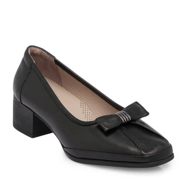 Siyah Deri Kadın Topuklu Ayakkabı - K25S1AY68239-A23 