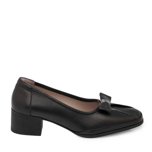 Siyah Deri Kadın Topuklu Ayakkabı - K25S1AY68239-A23 - 3