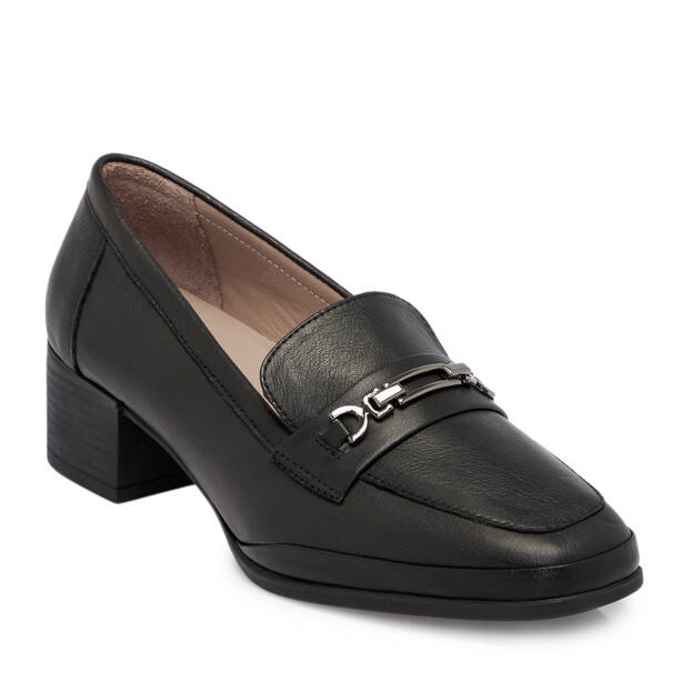 Siyah Deri Kadın Topuklu Ayakkabı - K25S1AY68240-A23 