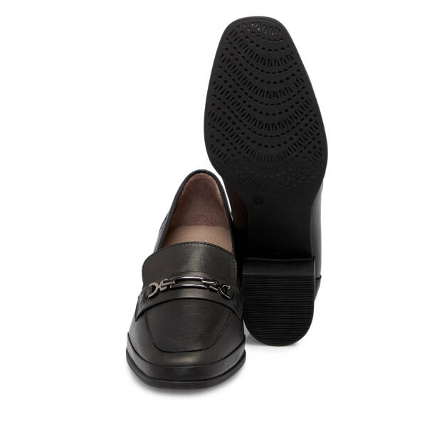 Siyah Deri Kadın Topuklu Ayakkabı - K25S1AY68240-A23 - 4