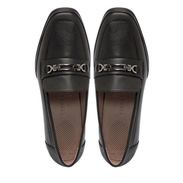 Siyah Deri Kadın Topuklu Ayakkabı - K25S1AY68240-A23 - 5