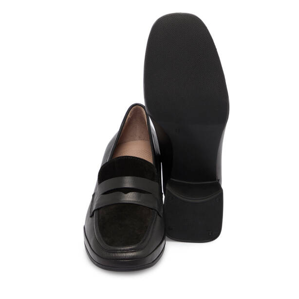 Siyah Deri Kadın Topuklu Ayakkabı - K25S1AY68242-A23 - 4