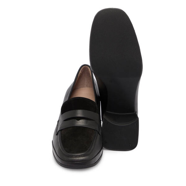 Siyah Deri Kadın Topuklu Ayakkabı - K25S1AY68242-A23 - 4