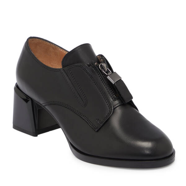 Siyah Deri Kadın Topuklu Ayakkabı - K25S1AY68260-A23 - 1