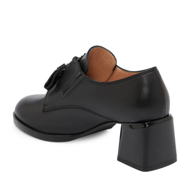 Siyah Deri Kadın Topuklu Ayakkabı - K25S1AY68260-A23 - 2