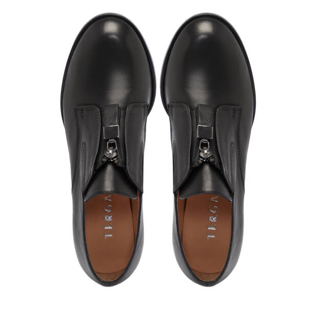 Siyah Deri Kadın Topuklu Ayakkabı - K25S1AY68260-A23 - 5