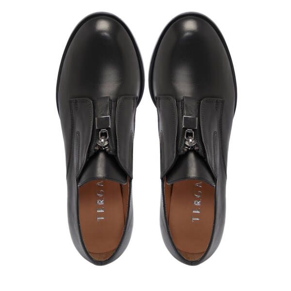 Siyah Deri Kadın Topuklu Ayakkabı - K25S1AY68260-A23 - 5