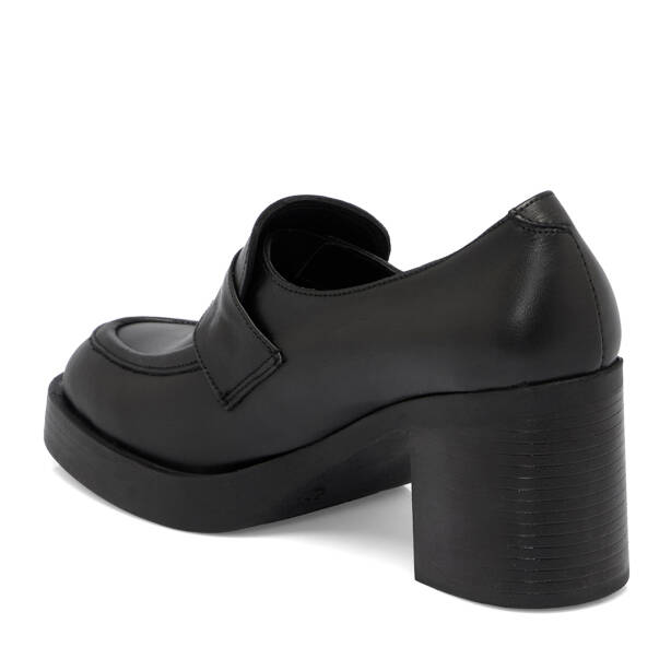 Siyah Deri Kadın Topuklu Ayakkabı - K25S1AY68296-A23 - 2