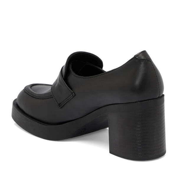 Siyah Deri Kadın Topuklu Ayakkabı - K25S1AY68296-A23 - 2