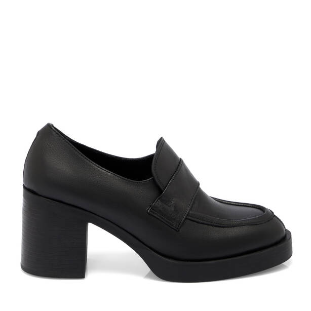 Siyah Deri Kadın Topuklu Ayakkabı - K25S1AY68296-A23 - 3