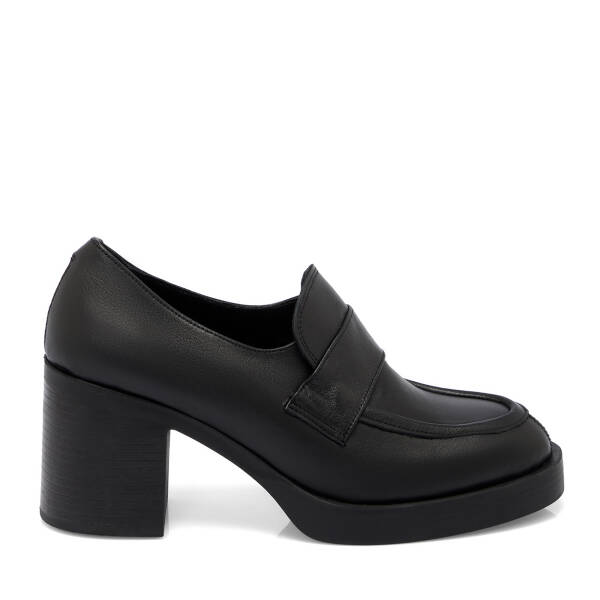 Siyah Deri Kadın Topuklu Ayakkabı - K25S1AY68296-A23 - 3