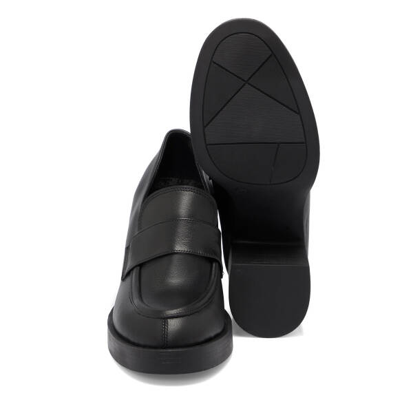 Siyah Deri Kadın Topuklu Ayakkabı - K25S1AY68296-A23 - 4