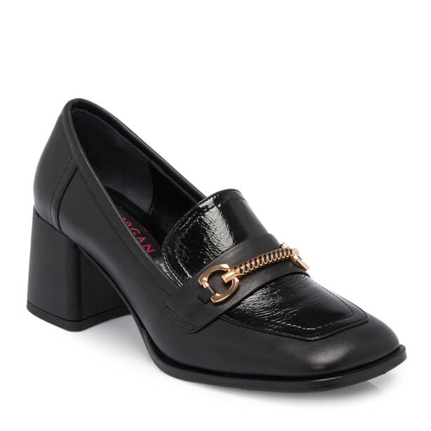 Siyah Deri Kadın Topuklu Ayakkabı - K25S1AY68341-A23 