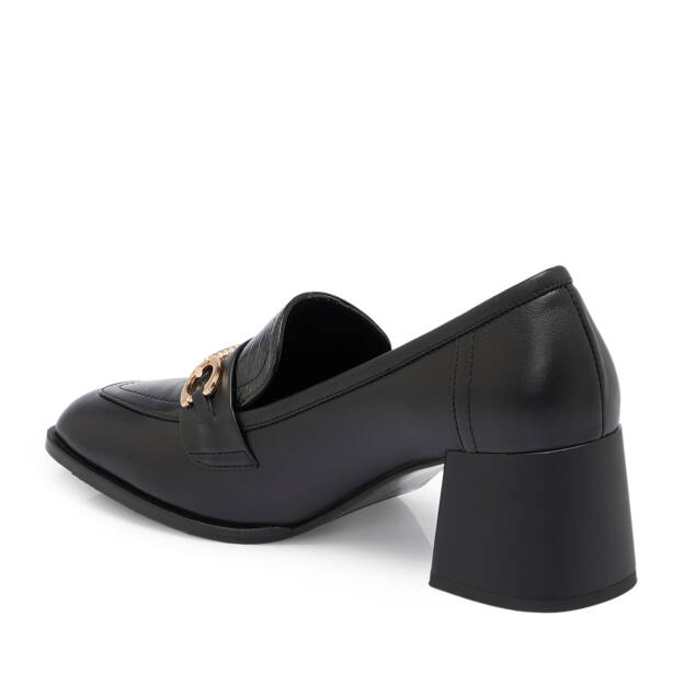 Siyah Deri Kadın Topuklu Ayakkabı - K25S1AY68341-A23 - 2