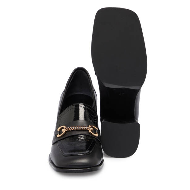 Siyah Deri Kadın Topuklu Ayakkabı - K25S1AY68341-A23 - 4