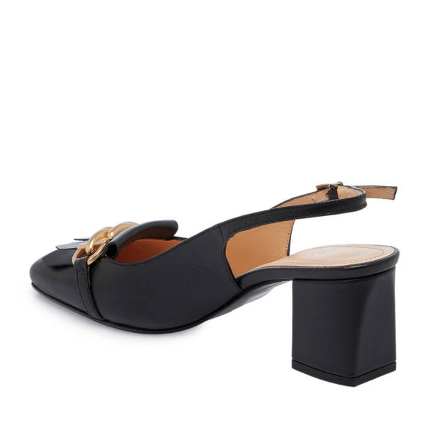 Siyah Hakiki Deri Kadın Topuklu Ayakkabı - K25Y1AY67800-A23 - 3