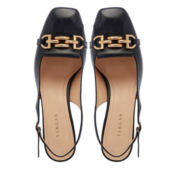 Siyah Hakiki Deri Kadın Topuklu Ayakkabı - K25Y1AY67800-A23 - 5