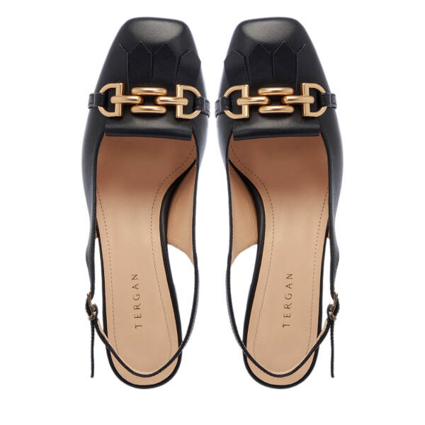 Siyah Hakiki Deri Kadın Topuklu Ayakkabı - K25Y1AY67800-A23 - 5