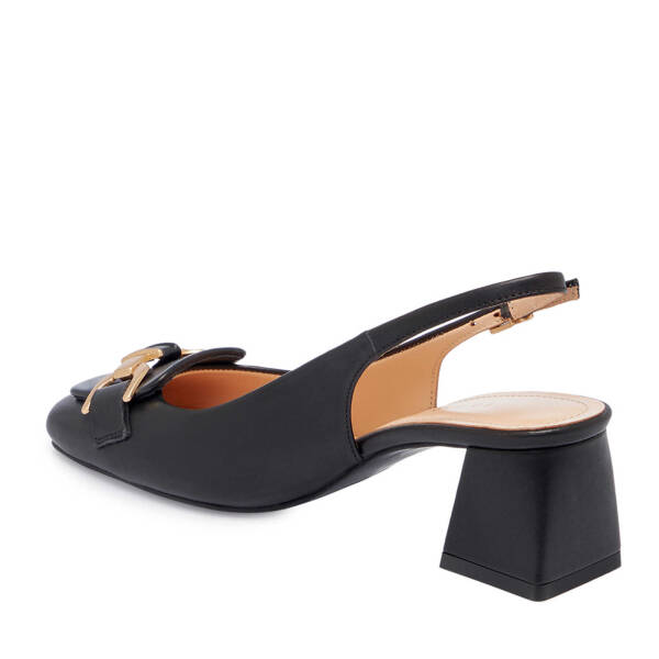 Siyah Deri Kadın Topuklu Ayakkabı - K25Y1AY67801-A23 - 2