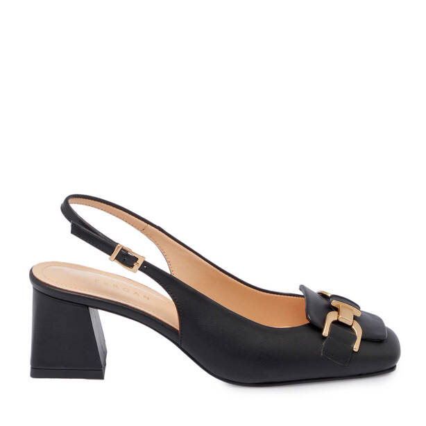 Siyah Deri Kadın Topuklu Ayakkabı - K25Y1AY67801-A23 - Tergan