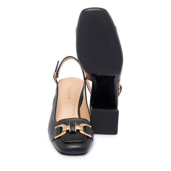 Siyah Deri Kadın Topuklu Ayakkabı - K25Y1AY67801-A23 - 4