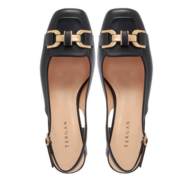 Siyah Deri Kadın Topuklu Ayakkabı - K25Y1AY67801-A23 - Tergan