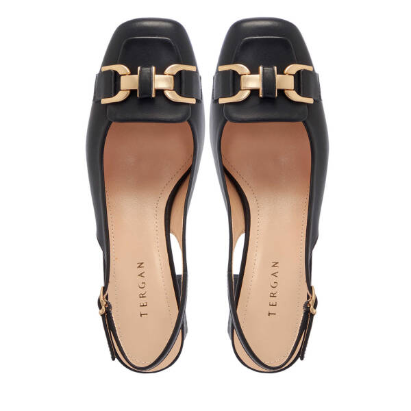 Siyah Deri Kadın Topuklu Ayakkabı - K25Y1AY67801-A23 - 5