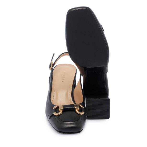 Siyah Hakiki Deri Kadın Topuklu Ayakkabı - K25Y1AY67802-A23 - 4