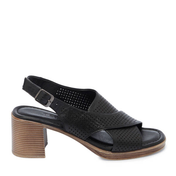 Siyah Hakiki Deri Kadın Topuklu Ayakkabı - K25Y1AY67879-A23 - 1