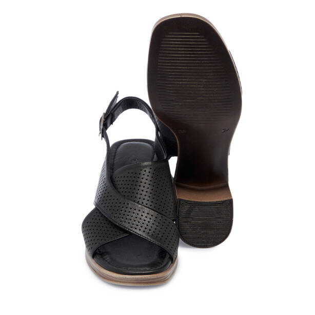 Siyah Hakiki Deri Kadın Topuklu Ayakkabı - K25Y1AY67879-A23 - 4