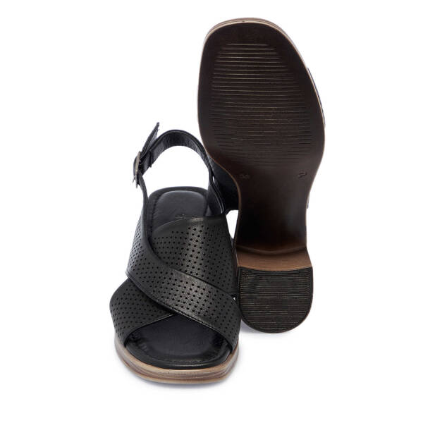 Siyah Hakiki Deri Kadın Topuklu Ayakkabı - K25Y1AY67879-A23 - 4