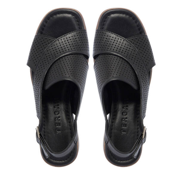 Siyah Hakiki Deri Kadın Topuklu Ayakkabı - K25Y1AY67879-A23 - 5