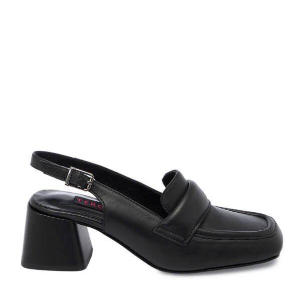 Siyah Hakiki Deri Kadın Topuklu Ayakkabı - K25Y1AY67909-A23 - 1