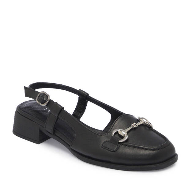 Siyah Hakiki Deri Kadın Topuklu Ayakkabı - K25Y1AY67947-A23 - 2