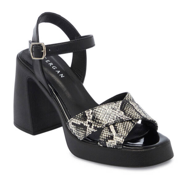 Siyah Hakiki Deri Kadın Topuklu Ayakkabı - K25Y1AY67959-T26 - 2