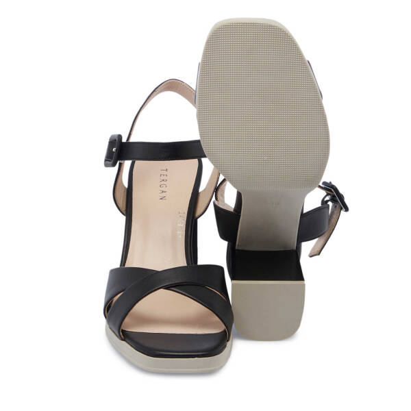 Siyah Hakiki Deri Kadın Topuklu Ayakkabı - K25Y1AY68082-A23 - 4