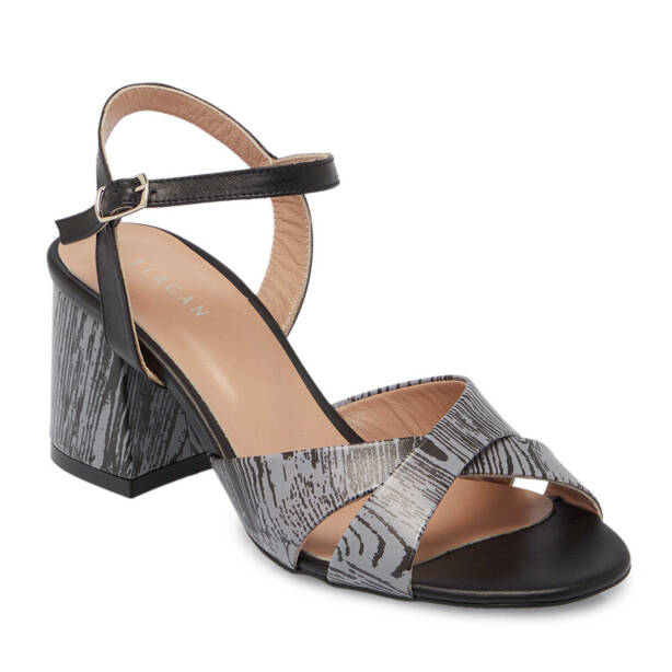 Siyah Deri Kadın Topuklu Ayakkabı - K25Y1AY68086-A23 - Tergan