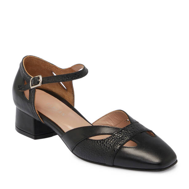 Siyah Hakiki Deri Kadın Topuklu Ayakkabı - K25Y1AY68091-A23 - 2