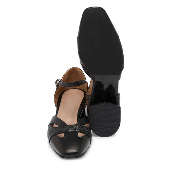 Siyah Hakiki Deri Kadın Topuklu Ayakkabı - K25Y1AY68091-A23 - 4