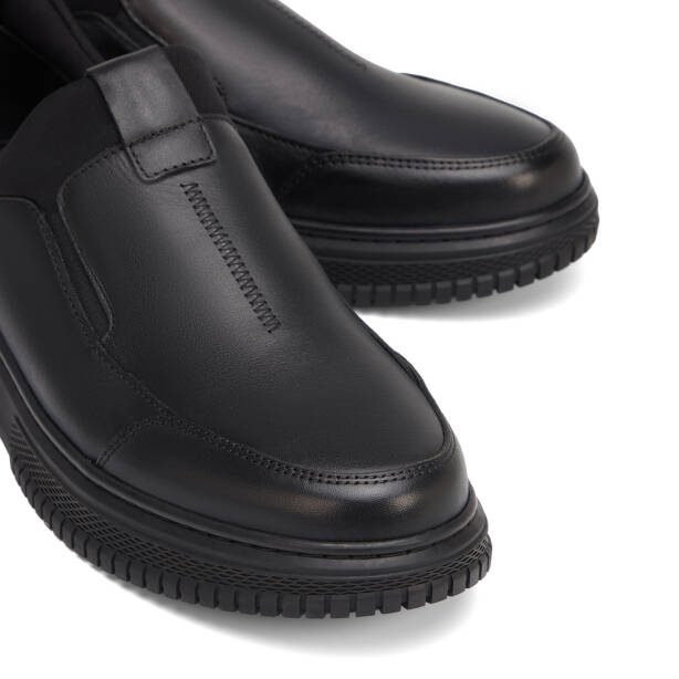 Siyah Deri-Tekstil Erkek Casual Ayakkabı - E26S1AY57832-A23 - 3