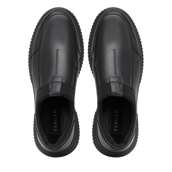 Siyah Deri-Tekstil Erkek Casual Ayakkabı - E26S1AY57832-A23 - 5